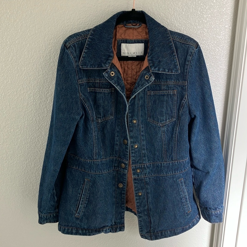 Nine West quilted denim chore jacket size L
